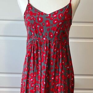 Beautiful Nomad Women’s SM Maxi Floral Red & Gray Leopard Print Sleeveless Dress